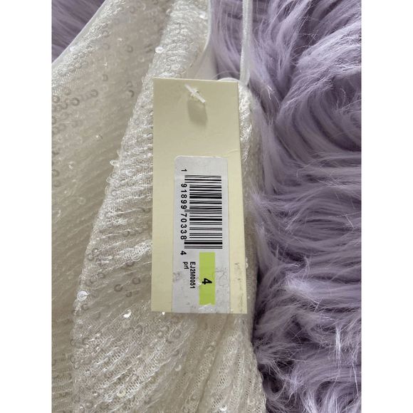 Eliza J Women's Sequin Ruched Sheath Dress - Pearl 4 - Picture 4 of 11